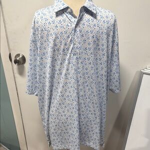 Donald Ross Blue Floral Men's Polo
